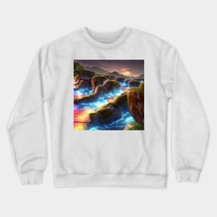Flowing Water and Starry Sky Experience Crewneck Sweatshirt
